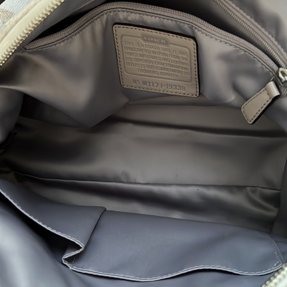 Coach bag white, silver, and brown with sequin - Picture 5 of 8